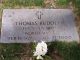 Headstone of Thomas Rudolph in lot D5 at the Friends' South-Western Burial Ground, 236 Powell Lane, Upper Darby, PA.