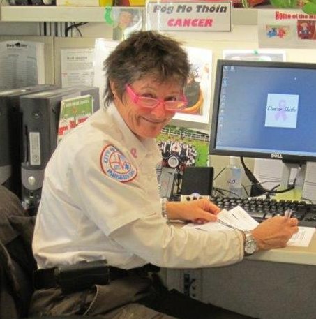 Juli Nichols at Her Desk as a Boston EMS Paramedic
